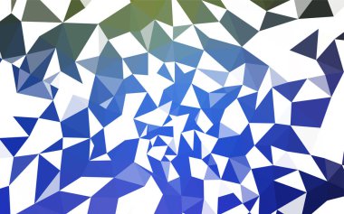 Açık mavi, yeşil vektör soyut mozaik arka plan. Üçgenler ile modern soyut resim. Marka kitap için yeni şablon.