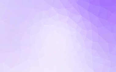 Açık Mor vektör üçgen mozaik şablon. Çokgen soyut çizim ve gradyan. İşiniz için en iyi üçgen tasarım.