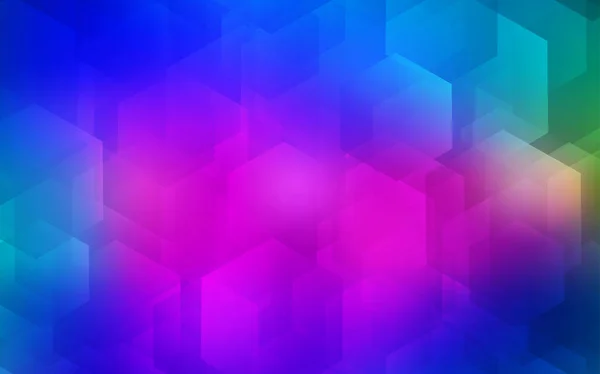 Mörk Rosa Blå Vektor Täck Med Uppsättning Hexagoner Färgglada Hexagoner — Stock vektor