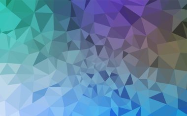 Açık mavi, üçgen zemin parlayan vektör yeşil. Geometrik şekil gradyan ile Origami tarzında. İşiniz için en iyi üçgen tasarım.