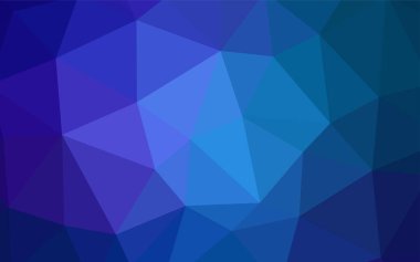 Koyu mavi vektör düşük poli düzeni. Üçgenler ile modern soyut resim. Web siteniz için köşeli tasarım.
