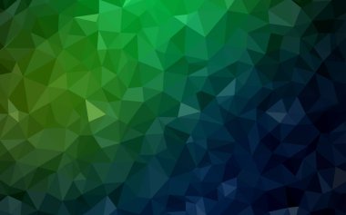 Koyu yeşil vektör soyut mozaik zemin. Poligonal illüstrasyon parlayan, hangi üçgen oluşur. Tasarımınız için üçgen desen.