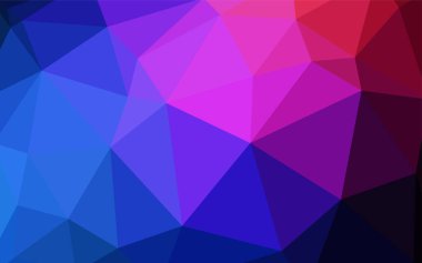 Koyu mavi, kırmızı soyut poligonal şablon vektör. Geometrik şekil gradyan ile Origami tarzında. İşiniz için en iyi üçgen tasarım.