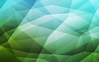 Açık mavi, yeşil vektör mozaik şablon. Çokgen şekilli bir örnek. İşiniz için yepyeni bir tasarım..