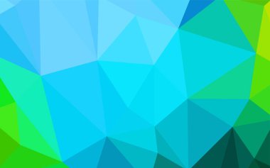 Açık mavi, vektör soyut mozaik zemin yeşil. Geometrik şekil gradyan ile Origami tarzında. Tamamen yeni bir tasarım sizin broşürü.