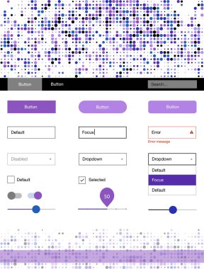 Açık mavi, kırmızı vektör web UI kiti ile küreler. Başlığını renkli gradyan daireler modern stil kılavuzu. Web siteleri, açılış sayfaları için güzel düzeni.