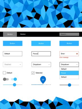 Üçgenler ile ışık mavi vektör stil rehberi. Arka plan üzerinde renkli stil rehberi üçgenler ile. Açılış sayfanız için modern şablon.