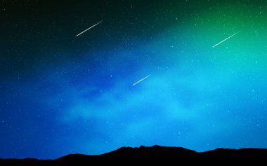 Astronomik yıldız ile koyu mavi vektör kapak. Bulanık arka plan gradyan ile üzerinde alan yıldız. En iyi tasarım, reklam, poster, afiş için.