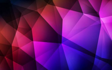 Koyu mavi, kırmızı üçgen mozaik doku vektör. Üçgen geometrik örnek gradyan ile. İşiniz için yeni tasarım.