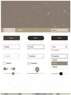 Işık gri vektör tel kafes kiti kristalleri, daireler ile. Web Kullanıcı arabirimi kiti ile soyut üçgenler, başlığını çevrelerde. Açılış sayfanız için modern şablon.