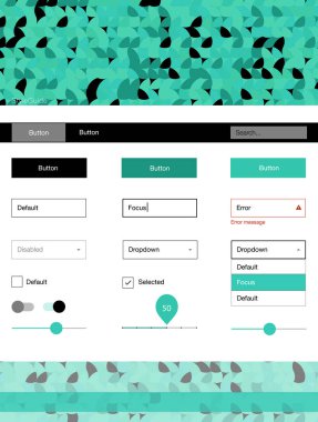 Işık yeşil vektör stil rehberi daireler ile. Basit malzeme tasarım kiti üstbilgisindeki renkli noktalar ile. Web siteleri, açılış sayfaları için güzel düzeni.