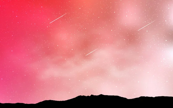 Couverture Vectorielle Rouge Clair Avec Étoiles Astronomiques Étoiles Espace Sur — Image vectorielle