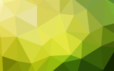 Açık yeşil, sarı vektör düşük poli doku. Üçgenler ile renkli resimde parlayan. Web siteniz için yeni bir doku.