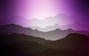 Lav şekillerle hafif mor vektör desen. Bandy çizgilerle modern degrade soyut resim. Dağ tarzı iş tasarımınız için.