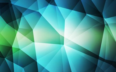 Açık mavi, yeşil vektör poligonal arka plan. Tamamen yeni bir renk illüstrasyon poligonal bir tarzda. Tasarımınız için üçgen desen.