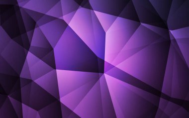 Koyu mor vektör parlayan üçgen zemin. Gradyan ile zarif parlak poligonal illüstrasyon. Tasarımınız için üçgen desen.