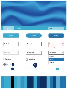 Hafif mavi vektör tel kafes kiti soyut daireler ile. Gradyan memphis tarzı ile zarif parlak illüstrasyon. Bu örnek için sitesidir.