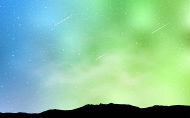 Açık mavi, yeşil vektör doku Samanyolu yıldız ile. Büyükayı yıldız ile modern soyut resim. Desen astronomi Web siteleri için.