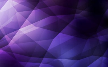 Koyu mor vektör parlayan üçgen düzeni. Noktalı resim stili üçgenler ile yaratıcı çizimde. İş tasarımınız için yeni stil.