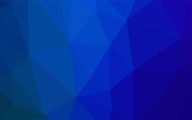 Koyu mavi vektör poligonal arka plan. Gradyan ile poligonal soyut resim. İşiniz için en iyi üçgen tasarım.