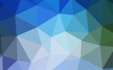 Açık mavi, vektör poligonal şablon yeşil. Geometrik şekil gradyan ile Origami tarzında. Afiş için tamamen yeni şablon.