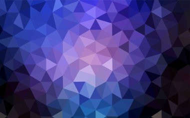 Koyu pembe, mavi parlayan üçgen düzen vektör. Çokgen şekilleri ile bir örnek. Afiş için tamamen yeni şablon.