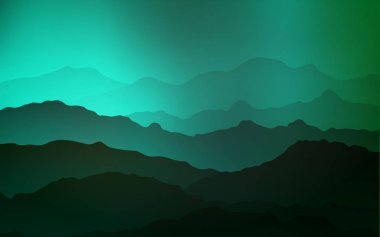 Işık yeşil vektör arka plan ile sıvı şekiller. Yeni renkli resimde gradyan ile dağ tarzında. Marka kitap için zarif desen.