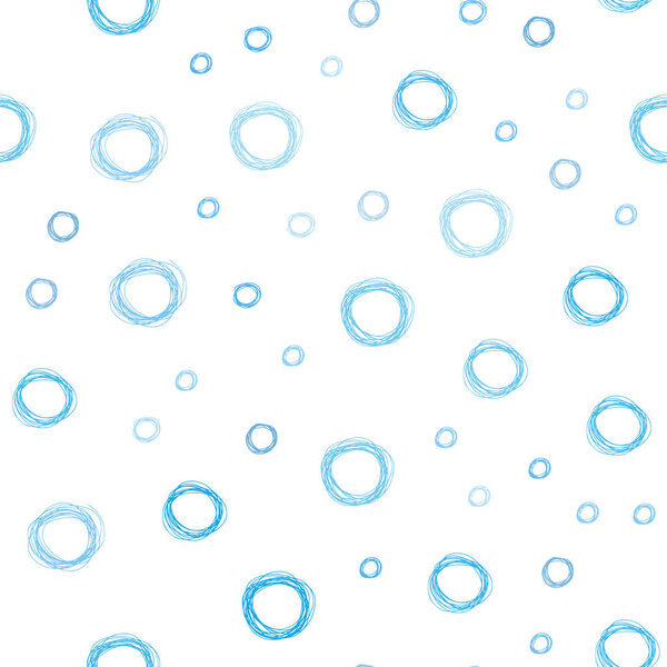 Light BLUE vector seamless texture with disks. Blurred bubbles on abstract background with colorful gradient. Completely new template for your brand book.