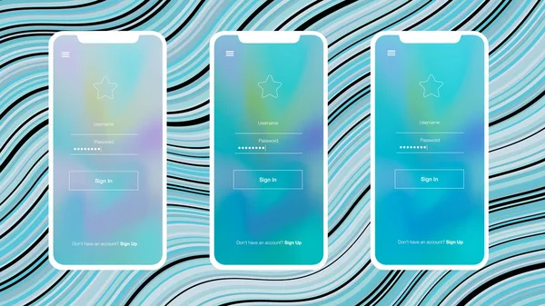 Light BLUE vector Material Design Kit with cellphone. Modern gradient illustration with smartphones. Simple colorful design for cellphone.