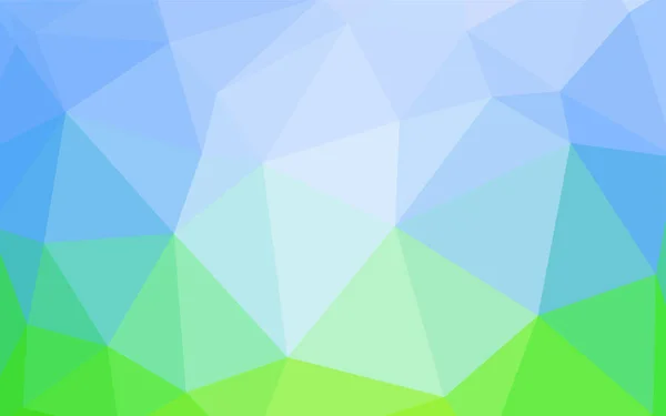 Azul Claro Modelo Mosaico Triângulo Vetorial Verde Ilustração Poligonal Brilhante — Vetor de Stock