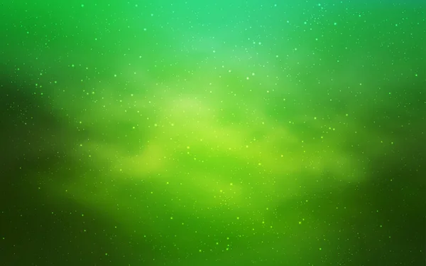 Világos Zöld Vektor Textúra Csillagok Tejút Csillogó Absztrakt Illusztráció Színes — Stock Vector