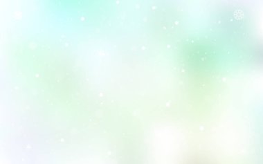 Işık yeşil vektör desen Noel kar taneleri ile. Parlayan illüstrasyon kar Noel tarzı ile renkli. Desen yıl yeni Web siteleri için kullanılabilir.