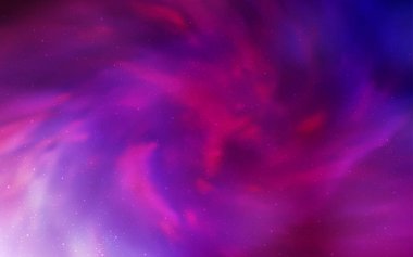 Koyu mor, pembe düzen kozmik yıldız ile vektör. Parlak astronomik yıldız ile renkli illüstrasyon parlayan. Desen fütüristik reklam, kitapçıklar için.