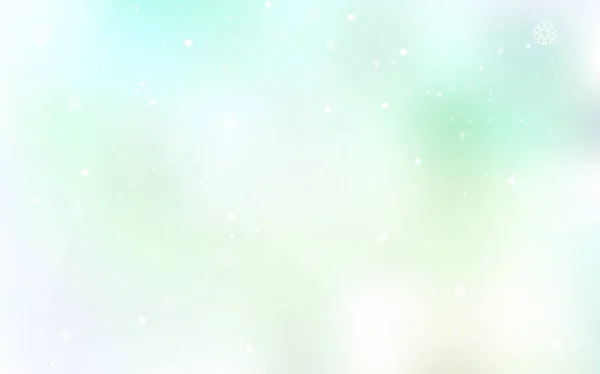 Hellgrünes Vektormuster Mit Weihnachtlichen Schneeflocken Leuchtende Farbige Illustration Mit Schnee — Stockvektor