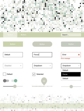 Işık yeşil vektör UI ux kiti daireler ile. Güzel UI ux kiti ile onun üstbilgisindeki renkli noktalar. Web siteleri için basit renkli tasarım.