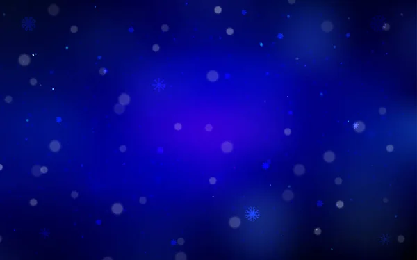 Modelo Vetor Blue Escuro Com Flocos Neve Gelo Ilustração Abstrata —  Vetores de Stock