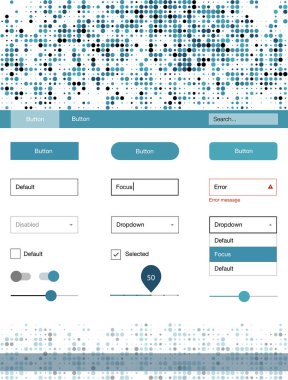 Hafif mavi vektör küreler web UI kiti. Web Kullanıcı arabirimi kiti başlığını soyut degrade daireler ile. Web siteleri, açılış sayfaları için güzel düzeni.