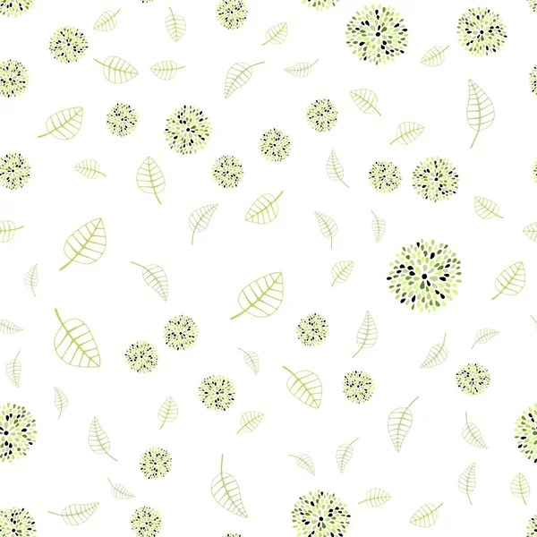 Vert Clair Motif Doodle Vectoriel Jaune Sans Couture Avec Des — Image vectorielle