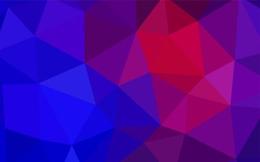 Açık mavi, kırmızı vektör üçgen kapak parlayan. Renkli resimde üçgenler ile soyut tarzda. Afiş için tamamen yeni şablon.