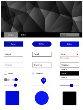Hafif mavi vektör UI ux kiti üçgen tarzı. Üçgenler ile poligonal tarzında modern stil rehberi. Bu örnek için sitesidir.