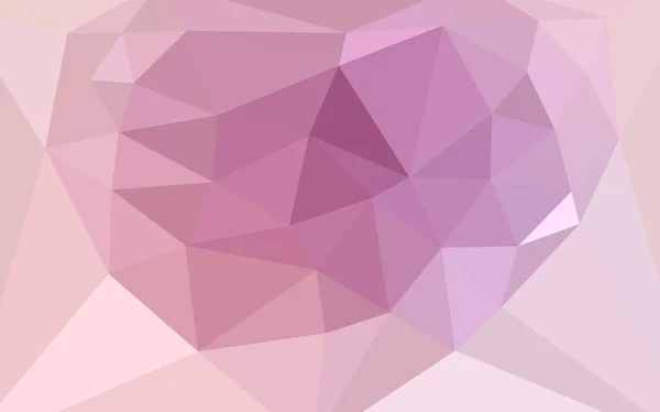 Светло Розовый Вектор Абстрактный Мозаичный Фон Сердцем Центре Образец Многоугольной — стоковый вектор