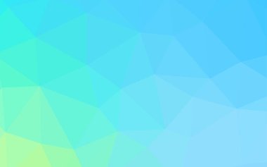 Açık mavi, vektör soyut Mozaik Desen yeşil. Üçgenler ile modern soyut resim. Afiş için tamamen yeni şablon.