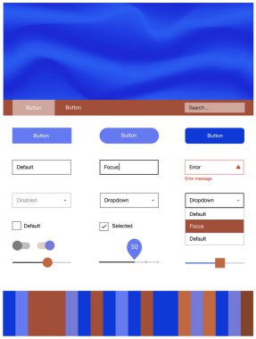 Açık mavi, kırmızı vektör web UI kiti ile lamba şekiller. Degrade çizgiler ile renkli soyut resimde. Bu örnek için sitesidir.