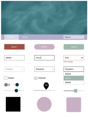 Evren yıldız ışık çok renkli vektör tasarım UI kiti. Renkli gökyüzü ile soyut tarzda dekoratif UI takımı tasarım. Web siteleri için basit renkli tasarım.