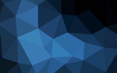 Koyu mavi parlayan üçgen kapak vektör. Üçgenler ile renkli resimde parlayan. Afiş için tamamen yeni şablon.