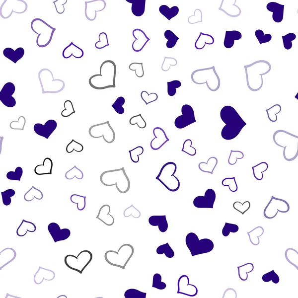 Tmavě Fialová Růžová Vektorové Bezproblémové Šablonu Doodle Srdce Krásné Barevné — Stockový vektor