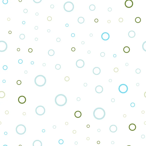 Bleu Clair Motif Sans Couture Vectoriel Vert Avec Sphères Belle — Image vectorielle