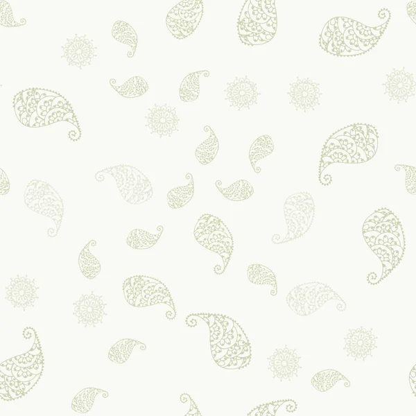 Light Green Vector Seamless Doodle Pattern Leaves Flowers Shining Colored — Stock Vector