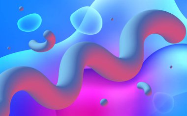 Hafif pembe, mavi vektör arka plan bükülmüş şeritler. Bir belirsiz sirkumfleks soyut örnek gradyan ile. Yepyeni tasarımı reklamlar, poster, afiş için.