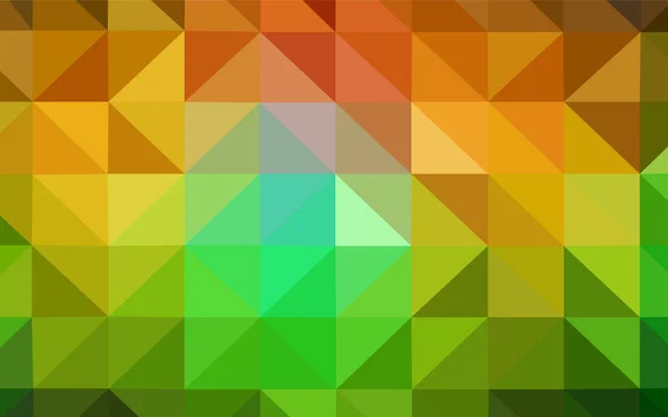 Tmavě Zelená Žlutá Vektor Trojúhelníku Mozaika Šablony Zářící Polygonální Ilustrace — Stockový vektor